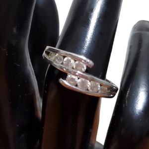 .925 Sterling Silver Band Bridal Wedding Engagement Ring CZ